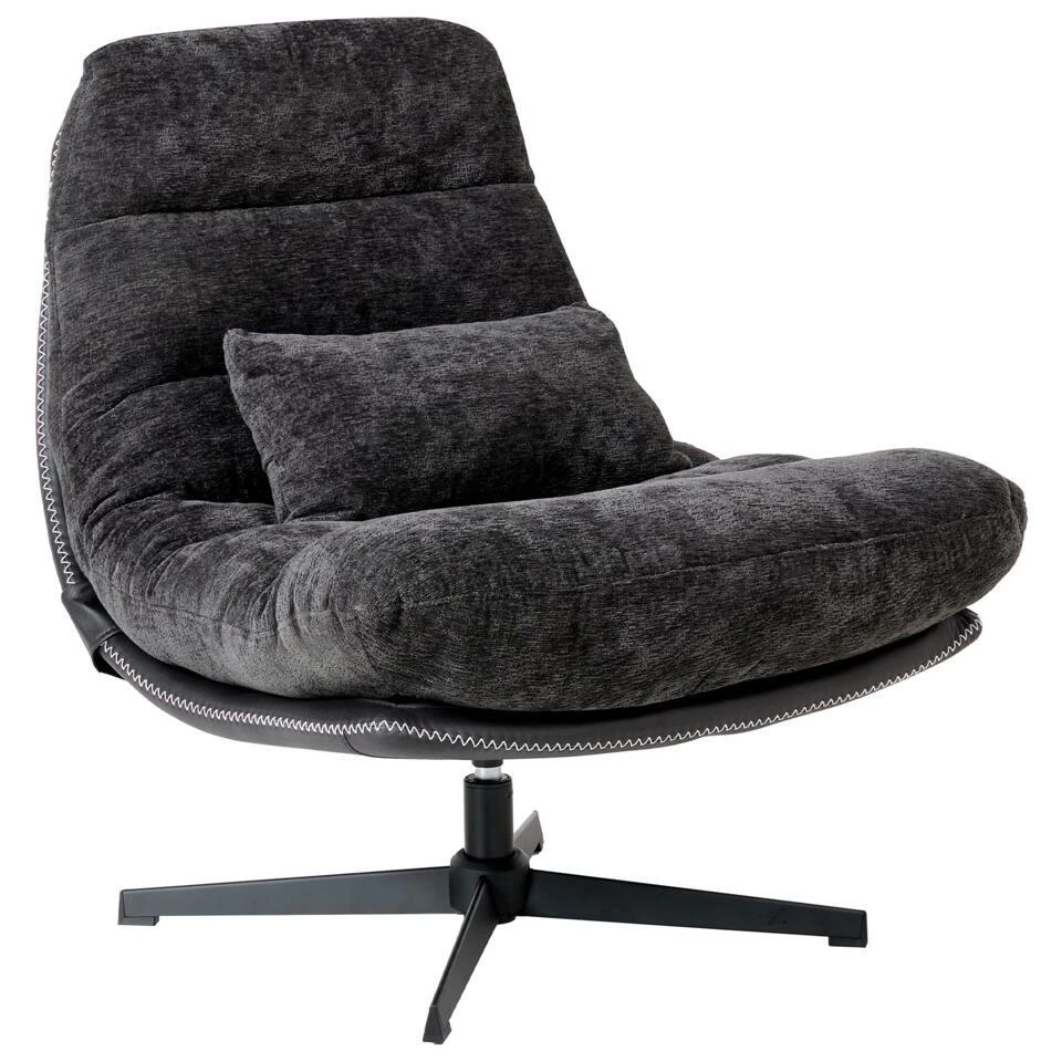 TOVIK - Fauteuil - Zwart - Stof 5 TOVIK - Fauteuil - Zwart - Stof - Afbeelding 5