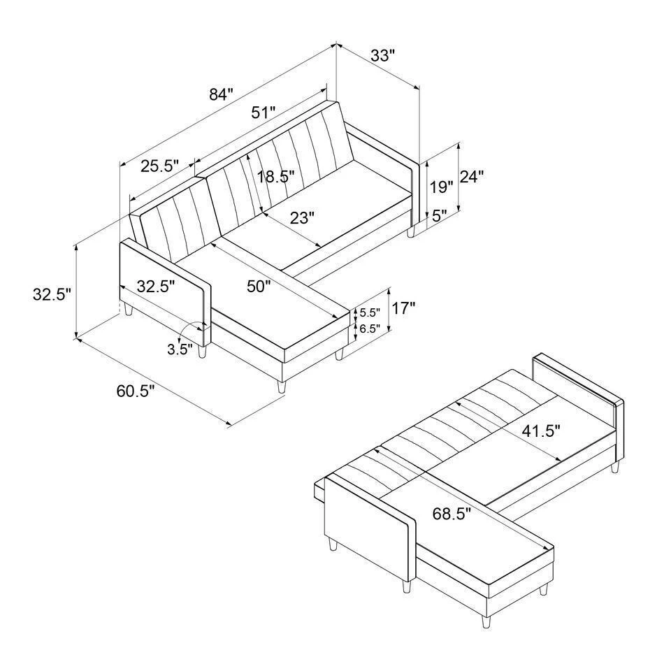 Celine - 3-zits Hoekslaapbank In Zwart Fluweel 5 Celine - 3-zits Hoekslaapbank In Zwart Fluweel - Afbeelding 5