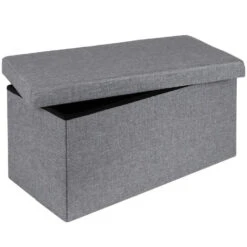HI Poef/hocker/opbergbox - Grijs - Mdf - 76 X 38 Cm -Leenbakker Winkel d3feedd0b2b74294aa7197f519854ea3