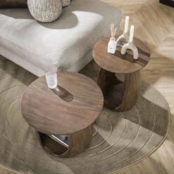 Bijzettafel Bruin Hout - 60x60x46cm - Art Solid -Leenbakker Winkel d40d216432624127b482f612d9130649