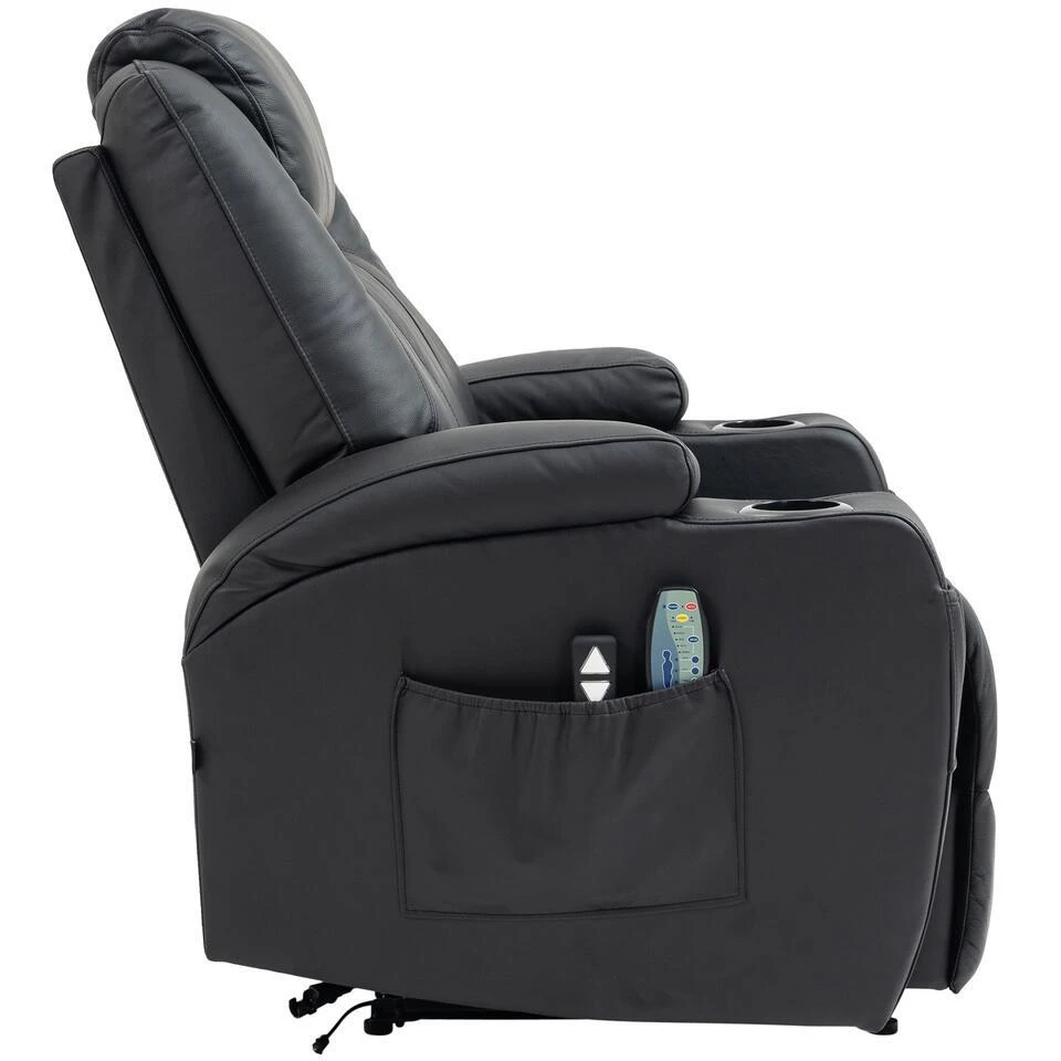 CLP Fauteuil Hepler Zwart Frame - Echt Leer - Zwart 4 CLP Fauteuil Hepler Zwart Frame - Echt Leer - Zwart - Afbeelding 4