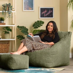 Icon Zitzak En Poef Morgan - Corduroy Zitzak - Saliegroen -Leenbakker Winkel d522253ae5124568ad4a74edb3222213