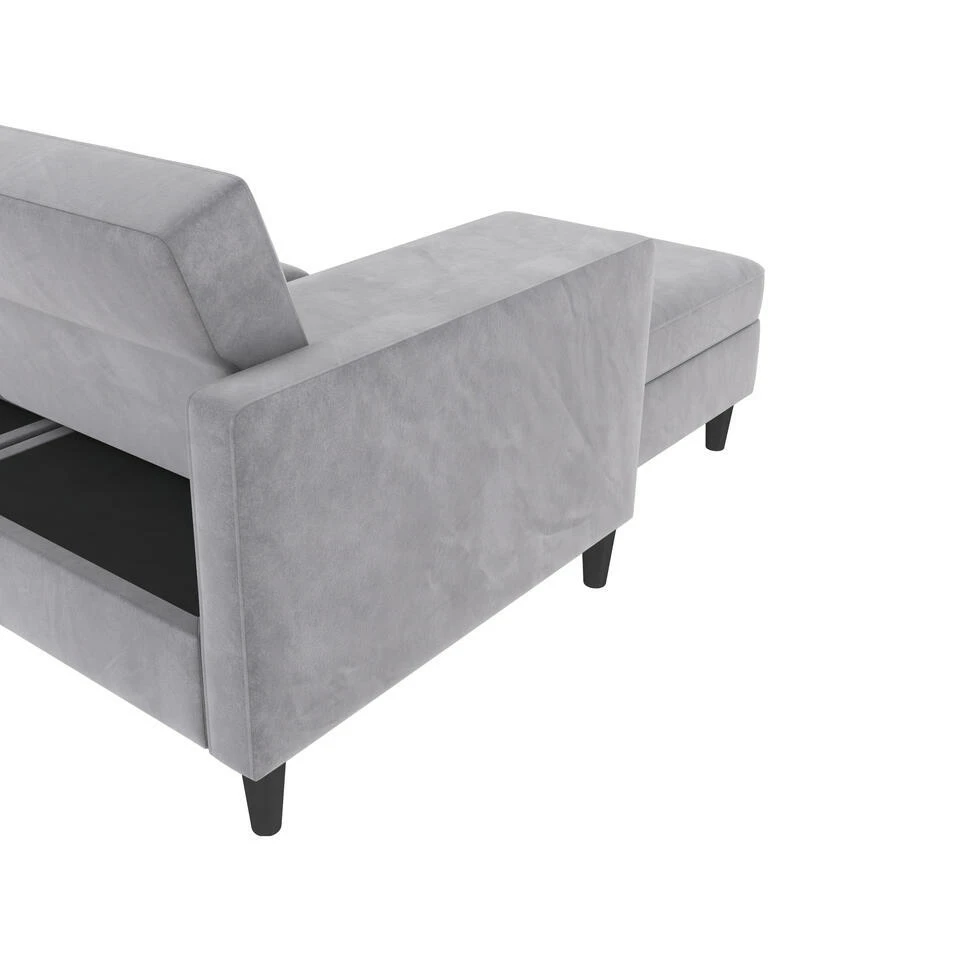 Hartford - 3-zits Slaapbank In Grijs Fluweel 2 Hartford - 3-zits Slaapbank In Grijs Fluweel - Afbeelding 2
