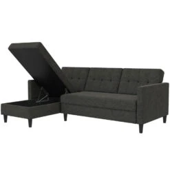 Hartford - 3-zits Hoekslaapbank In Antraciet Stof -Leenbakker Winkel d7f3a393afa94c1ba77136242c2861cf