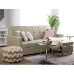Beliani Slaapbank - GLOMMA Beige Polyester -Leenbakker Winkel d80bc6fa8a0b4a86bc7f45a1dbf8030c