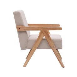 Fauteuil Van Massief Hout En Beige Stof -Leenbakker Winkel d937b41a58394d72b720f4e0aaf58784