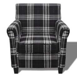 VidaXL Fauteuil Met Kussen Stof Zwart -Leenbakker Winkel d981b580af7446628a3254af9397106b