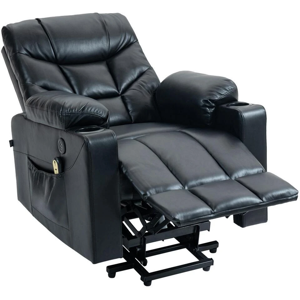 CLP Fauteuil Andover Zwart Frame - Kunstleer - Zwart 10 CLP Fauteuil Andover Zwart Frame - Kunstleer - Zwart - Afbeelding 10