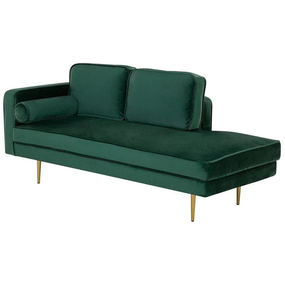 MIRAMAS - Chaise Longue - Smaragdgroen - Linkerzijde - Fluweel 4 MIRAMAS - Chaise Longue - Smaragdgroen - Linkerzijde - Fluweel - Afbeelding 4