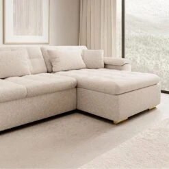 Meubella - Hoekbank Nicoreta - Beige - Teddy Boucle - Rechts -Leenbakker Winkel da0c7d29016a41de850585e49cd0ceb0