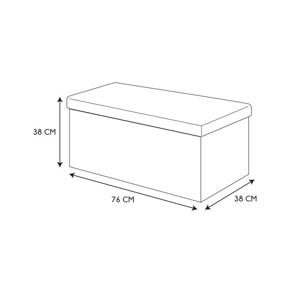 Home Deco Poefje - Opbergbox - Wit/zwart - 76 X 38 Cm 6 Home Deco Poefje - Opbergbox - Wit/zwart - 76 X 38 Cm - Afbeelding 6