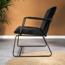 Fauteuil Hailey Velvet Zwart - Stof - Groen -Leenbakker Winkel da6030ae971140d8951eb1291ace5778