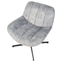 LIA - Fauteuil Met Hocker - Grijs - Fluweel -Leenbakker Winkel da6f52be0fb347138b38e86543afe416