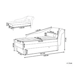 PESSAC - Chaise Longue - Lichtgrijs - Rechterzijde - Fluweel -Leenbakker Winkel db03e5ca1fa648de9ae5537018f29445