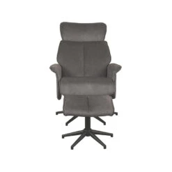 LABEL51 Fauteuil Verdal - Antraciet - Cosmo - Incl. Hocker - 79x77x109 Cm -Leenbakker Winkel dbe71dc9138541c592a1aebeed72cc63