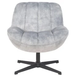 LIA - Fauteuil Met Hocker - Grijs - Fluweel -Leenbakker Winkel de46ee1b7bf14853aad86dfa47c86184