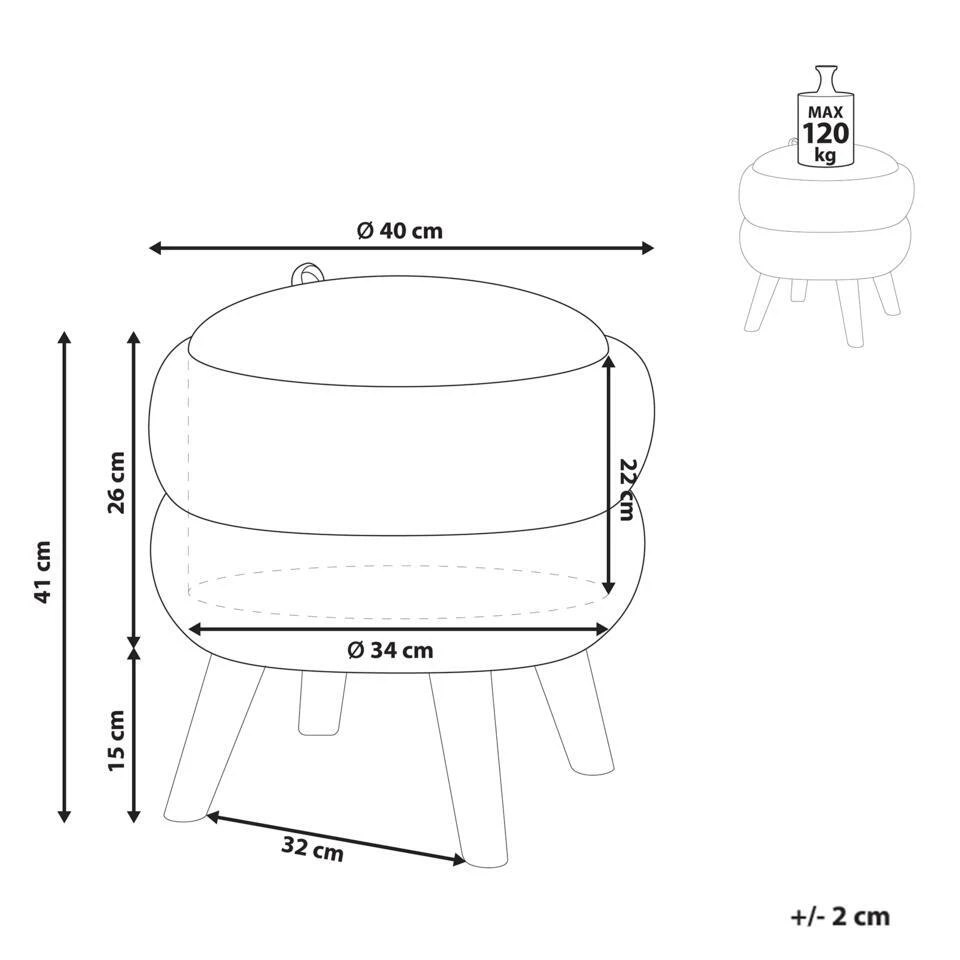 HAWLEY - Poef - Goudbruin - Chenille 4 HAWLEY - Poef - Goudbruin - Chenille - Afbeelding 4
