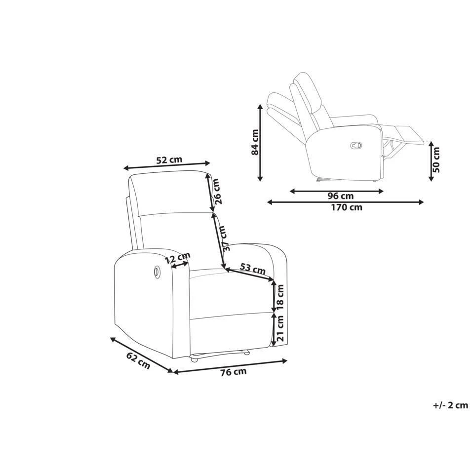 VERDAL - Relaxfauteuil Handmatig - Beige - Fluweel 4 VERDAL - Relaxfauteuil Handmatig - Beige - Fluweel - Afbeelding 4
