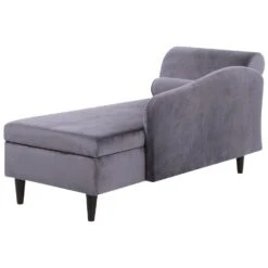 LUIRO - Chaise Longue - Donkergrijs - Linkerzijde - Fluweel -Leenbakker Winkel e21cf5f5eb6b4d00a7100682954850ff