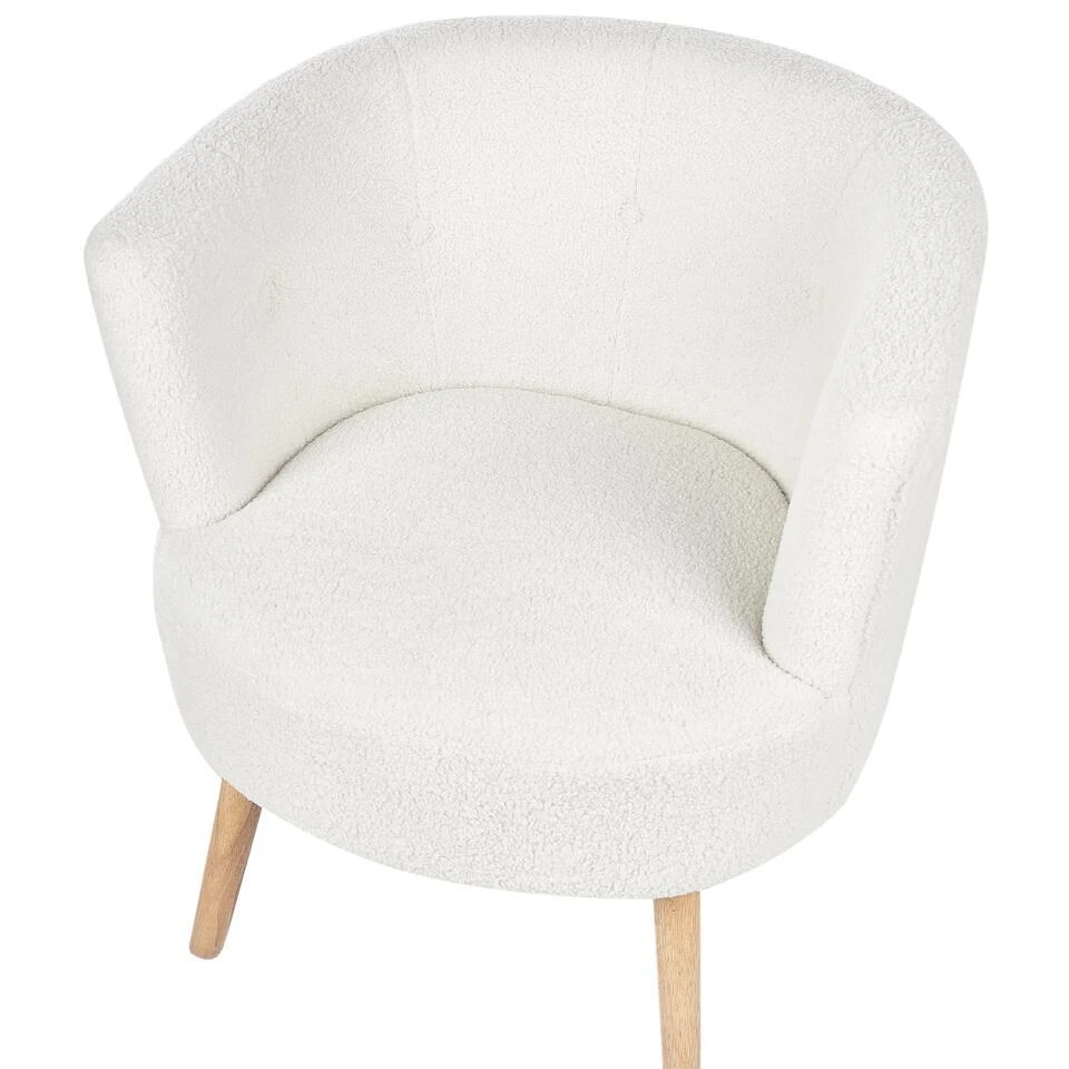 ODENZEN - Fauteuil - Wit - Bouclé 8 ODENZEN - Fauteuil - Wit - Bouclé - Afbeelding 8