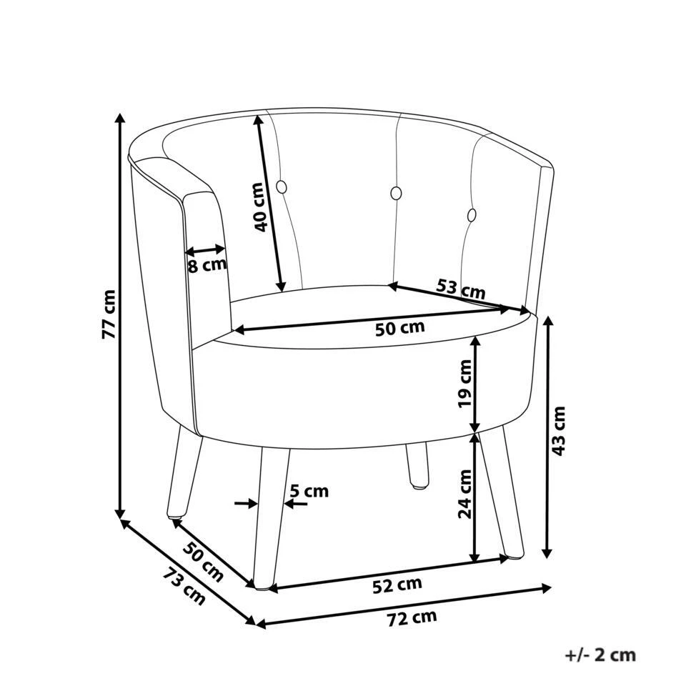 ODENZEN - Fauteuil - Wit - Bouclé 4 ODENZEN - Fauteuil - Wit - Bouclé - Afbeelding 4