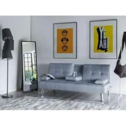 ROXEN - Slaapbank 3-zits - Grijs - Polyester -Leenbakker Winkel e3b5170c75a148289b7eddbe23734fe0