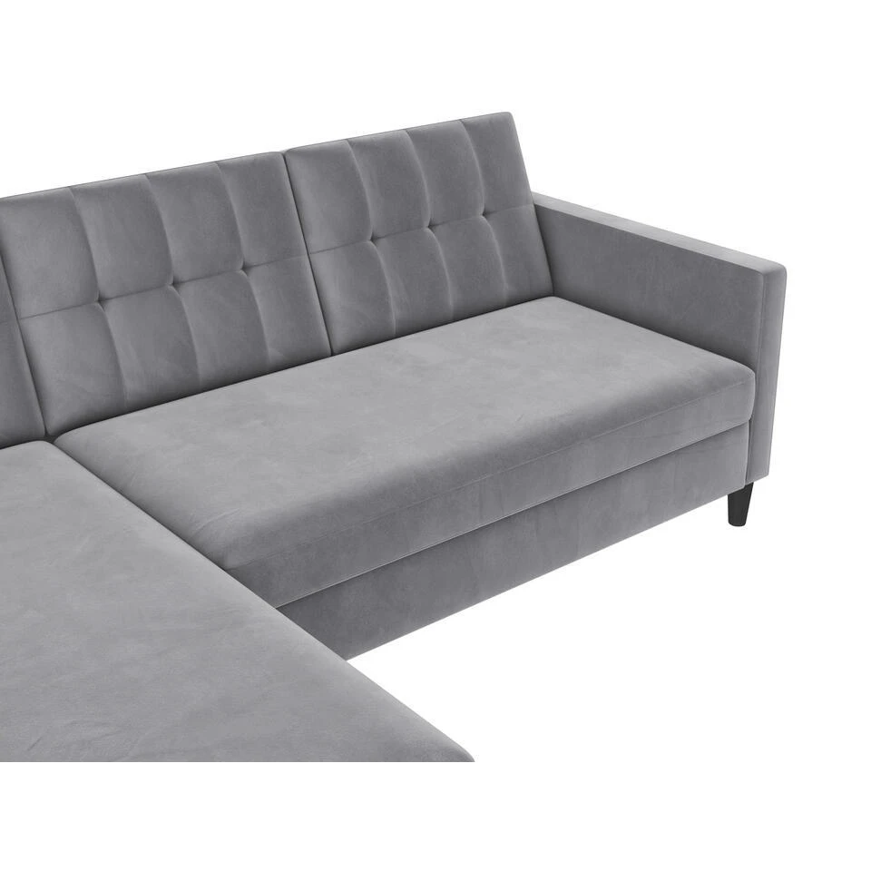Hartford - 3-zits Slaapbank In Grijs Fluweel 3 Hartford - 3-zits Slaapbank In Grijs Fluweel - Afbeelding 3