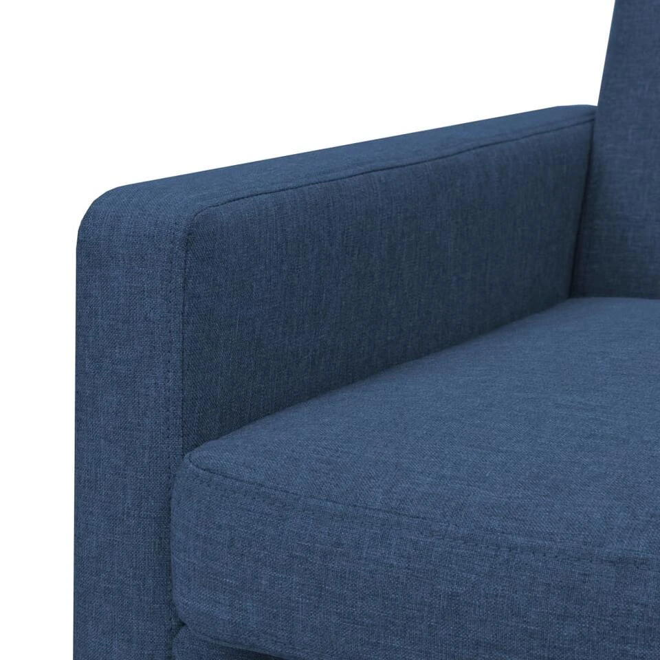 VidaXL Fauteuil Staal En Stof Blauw 4 VidaXL Fauteuil Staal En Stof Blauw - Afbeelding 4