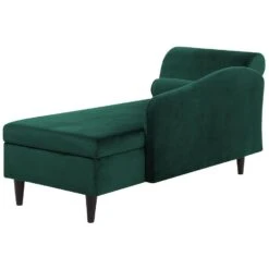 LUIRO - Chaise Longue - Groen - Linkerzijde - Fluweel -Leenbakker Winkel e5618207d4984d5aa0603907fc1b72bf