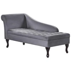 PESSAC - Chaise Longue - Donkergrijs - Linkerzijde - Fluweel -Leenbakker Winkel e6c617fe8c314eef880cd94155a321e8