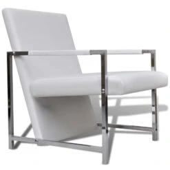 VidaXL Fauteuils 2 St Met Chroom Frame Kunstleer Wit 6 VidaXL Fauteuils 2 St Met Chroom Frame Kunstleer Wit -Leenbakker Winkel e6e2bdf516bc41eba59f758f34871109