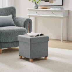 Poef - Opvouwbaar - Met Poten - Stof - 38 Cm - Lichtgrijs -Leenbakker Winkel e6f571ca93084237a2dad55147d9f851