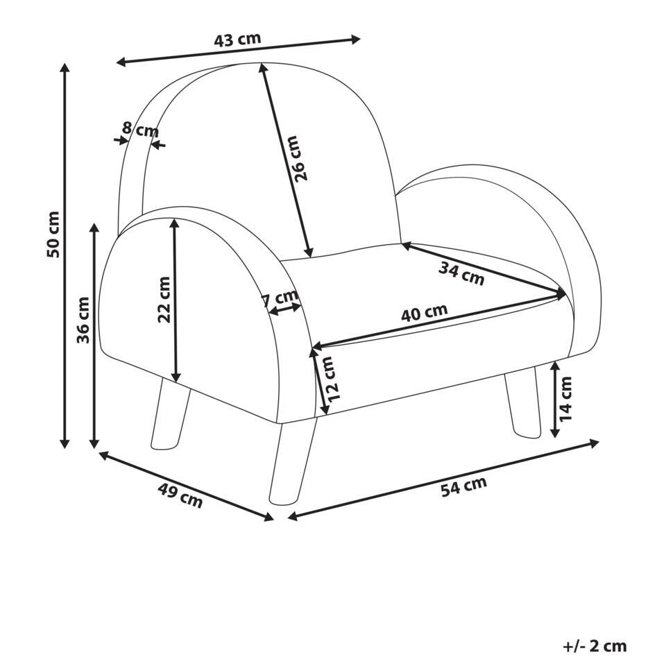 OMBO - Kinderfauteuil - Lichtblauw - Bouclé 4 OMBO - Kinderfauteuil - Lichtblauw - Bouclé - Afbeelding 4