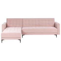 ABERDEEN - Hoekbank - Pastelroze - Rechterzijde - Fluweel -Leenbakker Winkel e7e7e2d0223743e5828bc8fbd70a0f04