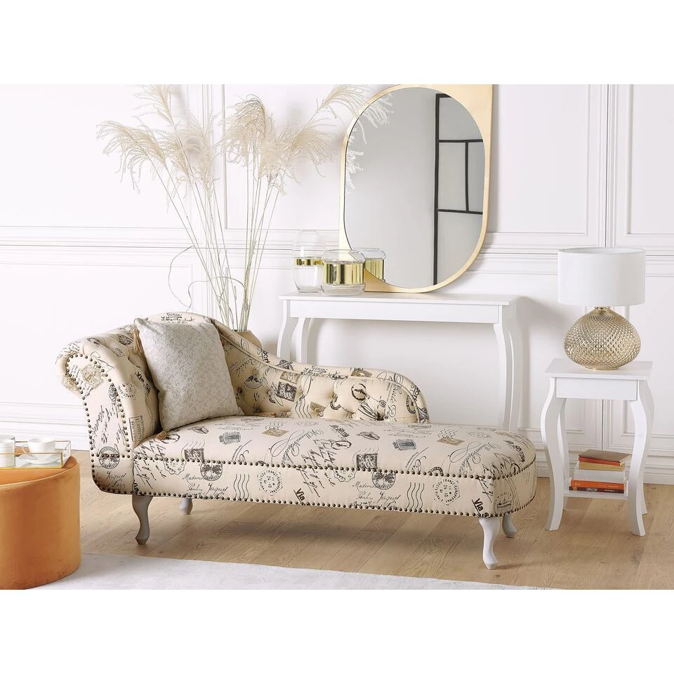 NIMES - Chaise Longue - Beige - Linkerzijde - Polyester 2 NIMES - Chaise Longue - Beige - Linkerzijde - Polyester - Afbeelding 2