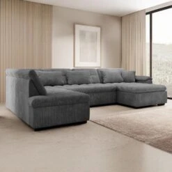 Meubella - Hoekbank Nicoreta - Donkergrijs Ribstof - Rechts -Leenbakker Winkel e90e23ab82b44c74958d64968c6c9a2f