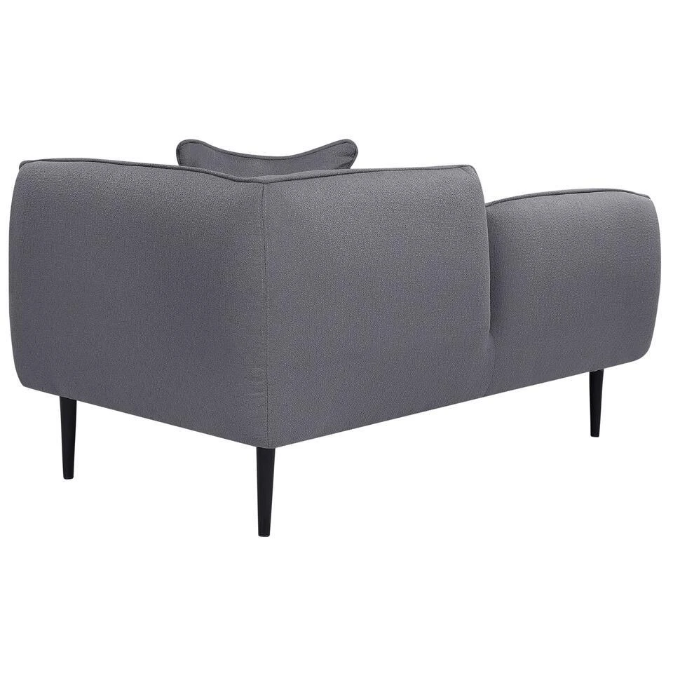 CHEVANNES - Chaise Longue - Donkergrijs - Bouclé 6 CHEVANNES - Chaise Longue - Donkergrijs - Bouclé - Afbeelding 6