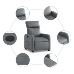 VidaXL - Fauteuil - Grijs - Kunstleer -Leenbakker Winkel ea3d57d8d8494f22be277649a9be5537