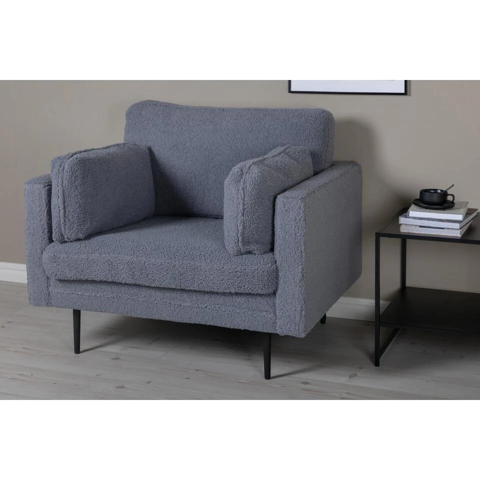 Svea - Kiva Fauteuil - Teddy - Donkergrijs 3 Svea - Kiva Fauteuil - Teddy - Donkergrijs - Afbeelding 3