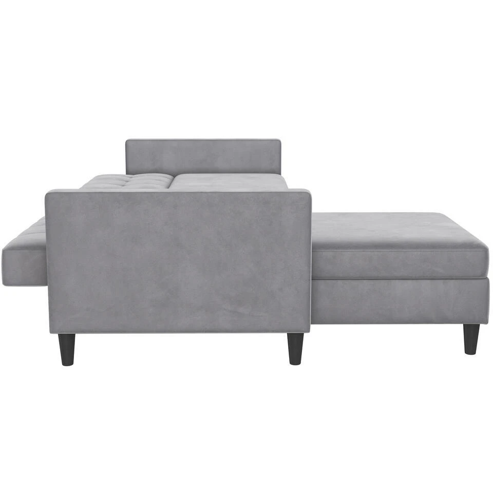 Hartford - 3-zits Slaapbank In Grijs Fluweel 5 Hartford - 3-zits Slaapbank In Grijs Fluweel - Afbeelding 5