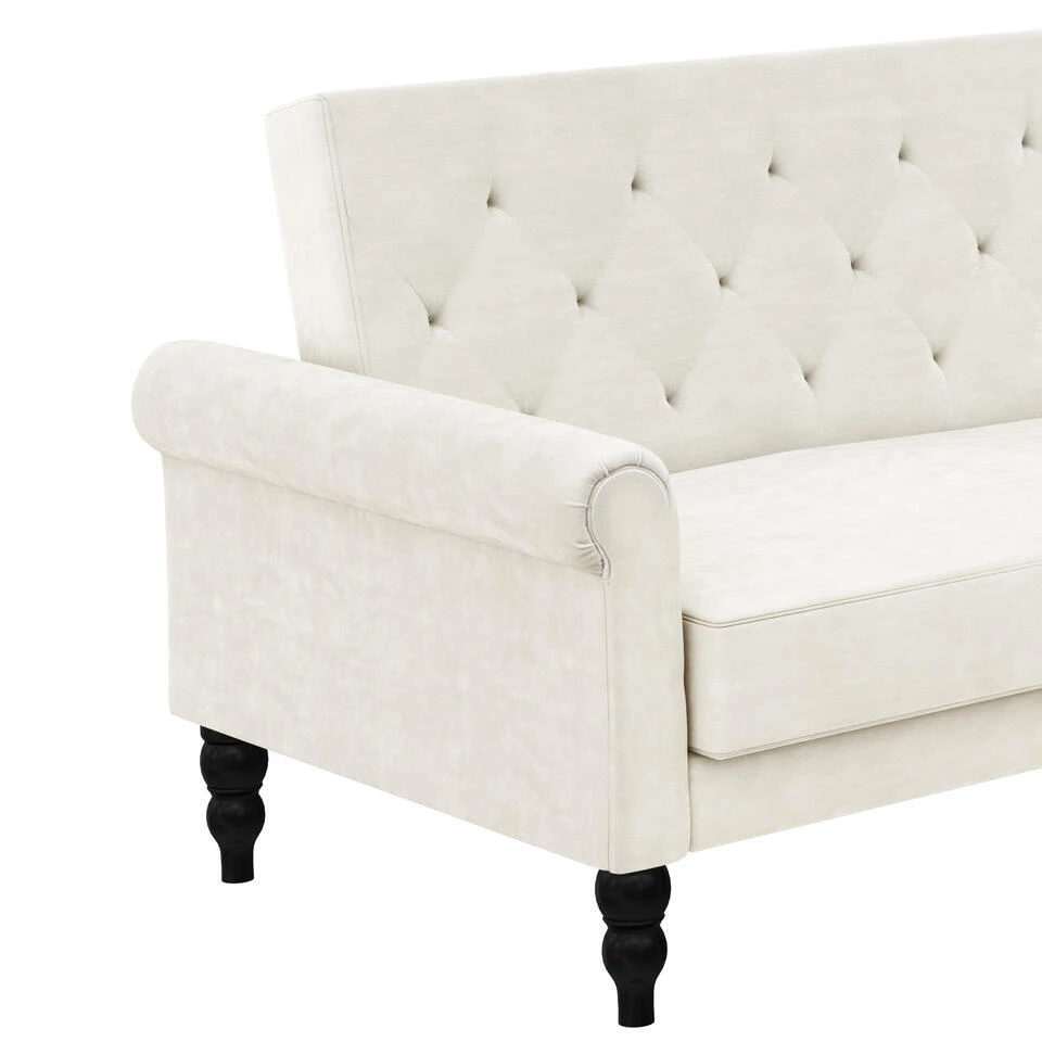 Tyne - 3-zits Slaapbank In Crèmekleurige Fluwell 7 Tyne - 3-zits Slaapbank In Crèmekleurige Fluwell - Afbeelding 7