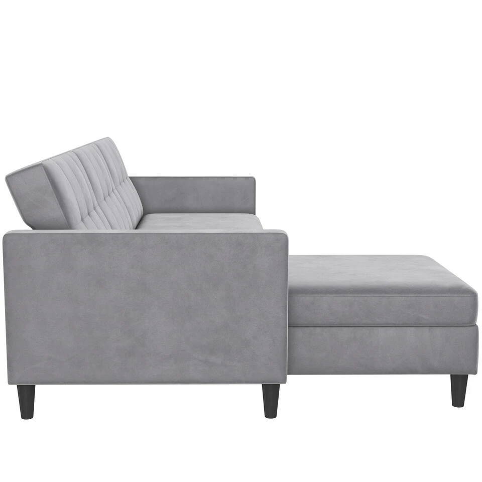 Hartford - 3-zits Slaapbank In Grijs Fluweel 10 Hartford - 3-zits Slaapbank In Grijs Fluweel - Afbeelding 10
