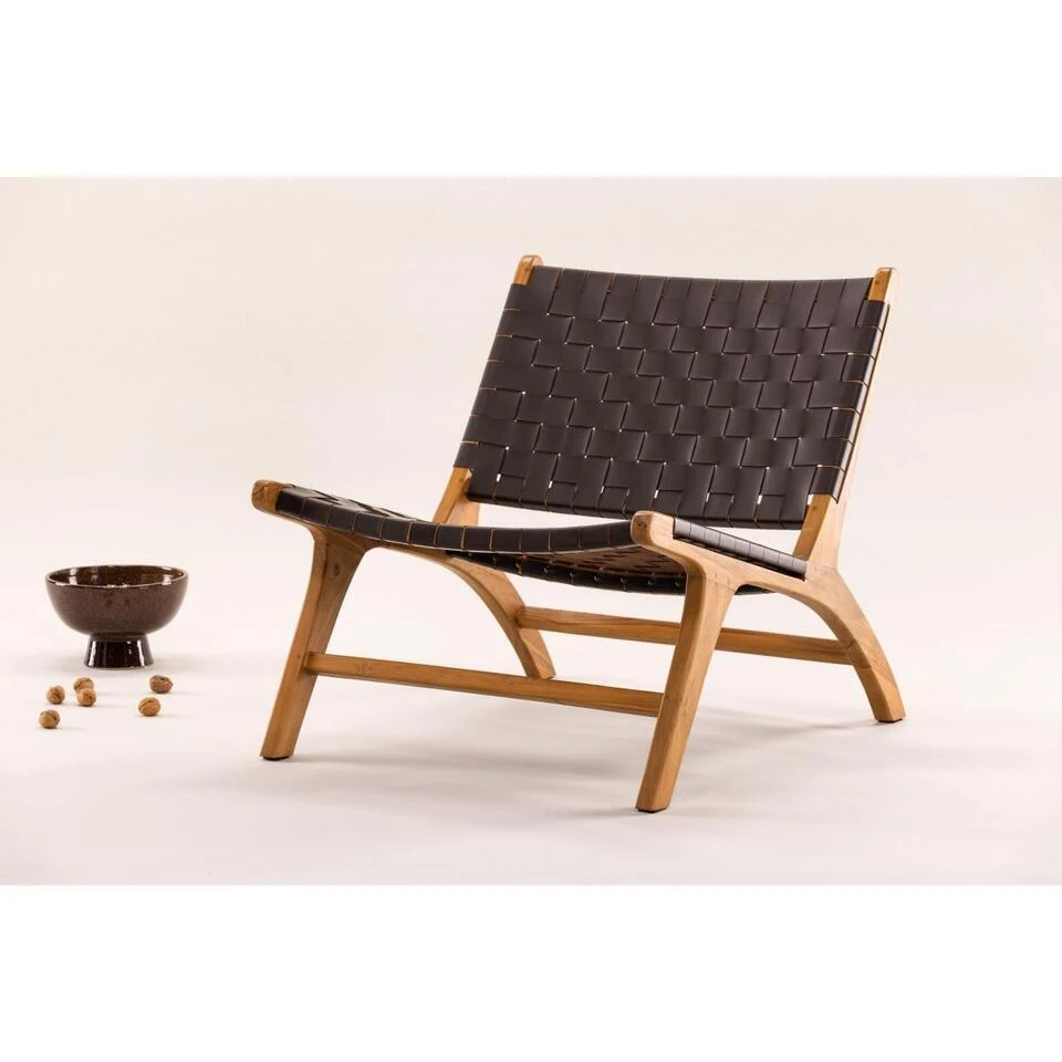 Svea - Veno Fauteuil - Lederlook - Bruin 2 Svea - Veno Fauteuil - Lederlook - Bruin - Afbeelding 2