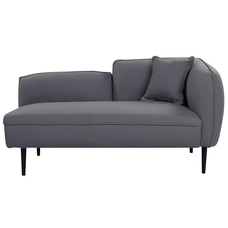 CHEVANNES - Chaise Longue - Donkergrijs - Bouclé 4 CHEVANNES - Chaise Longue - Donkergrijs - Bouclé - Afbeelding 4