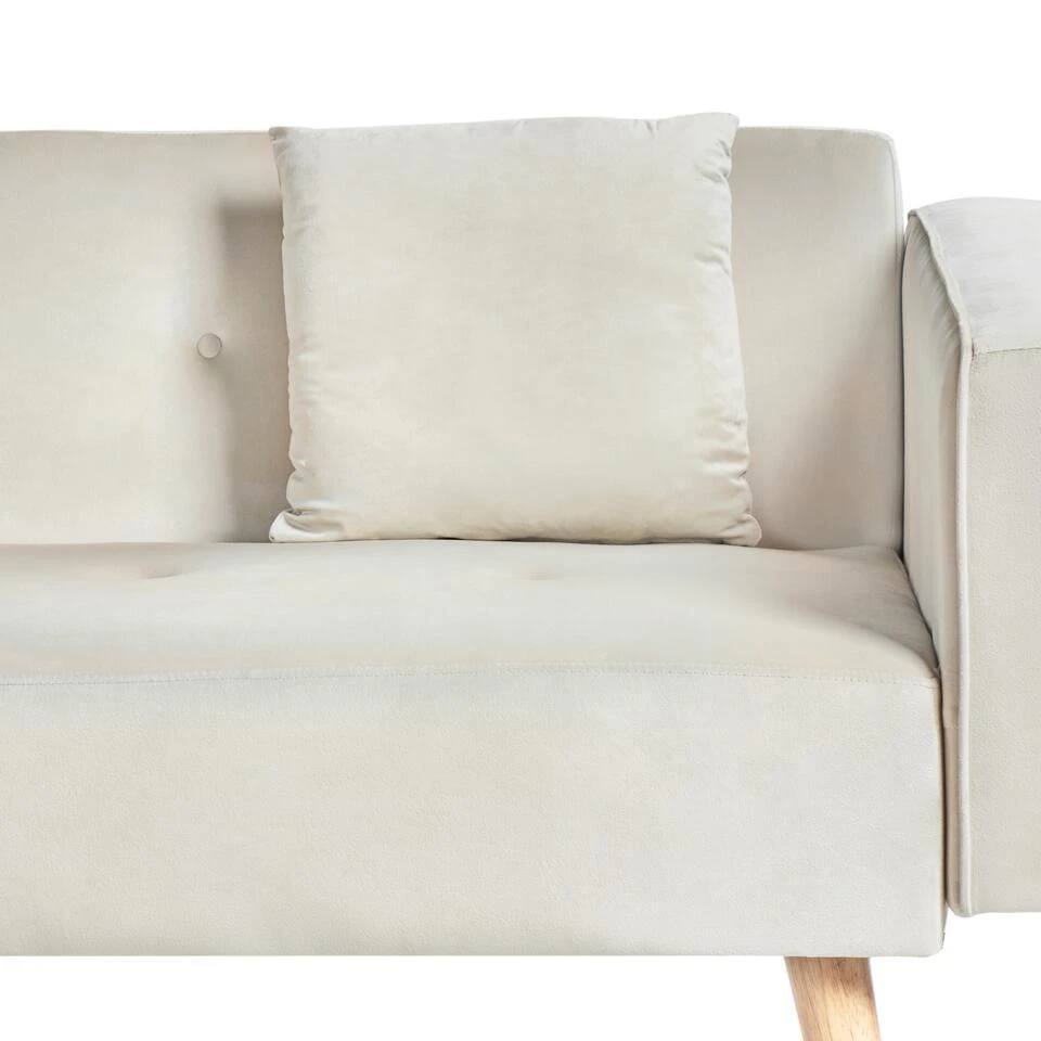 VADSO - Hoekslaapbank - Lichtbeige - Rechterzijde - Fluweel 10 VADSO - Hoekslaapbank - Lichtbeige - Rechterzijde - Fluweel - Afbeelding 10