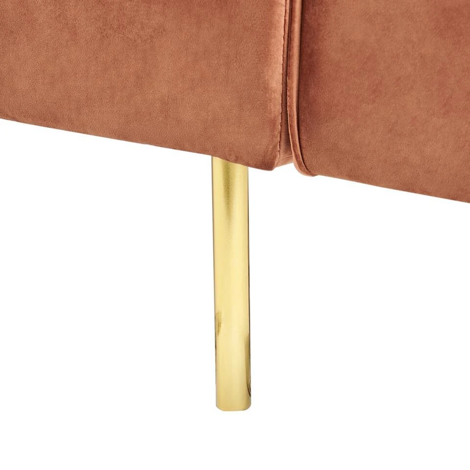 VISNES - Slaapbank 3-zits - Goudbruin - Fluweel 12 VISNES - Slaapbank 3-zits - Goudbruin - Fluweel - Afbeelding 12