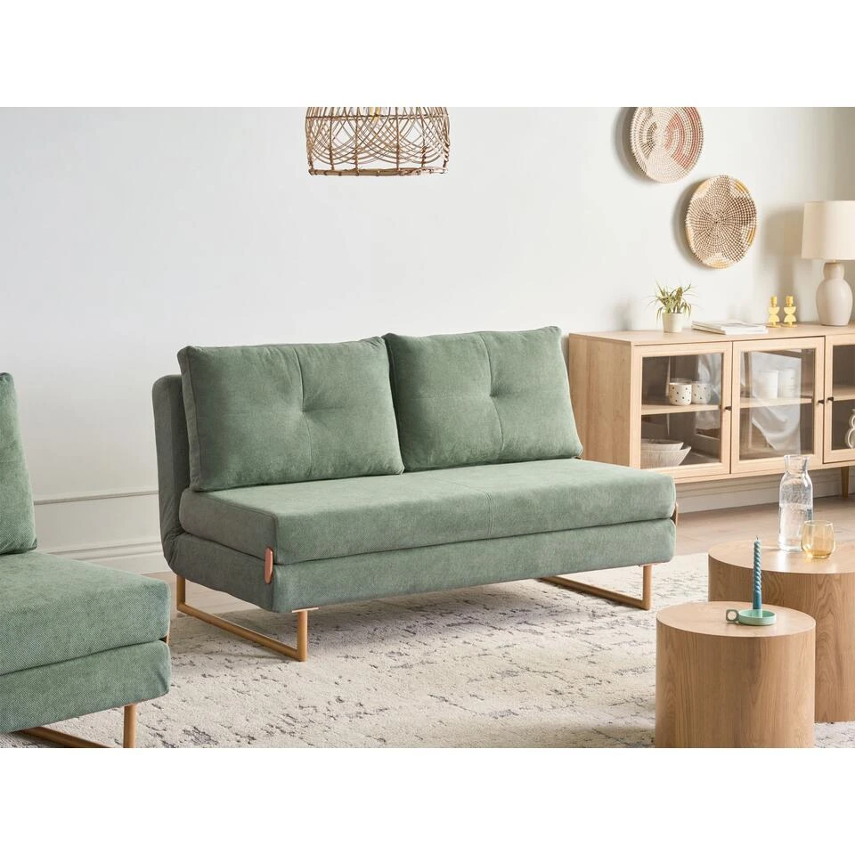 JERSLEV - 3-zits Slaapbank - Lichtgroen - Stof 2 JERSLEV - 3-zits Slaapbank - Lichtgroen - Stof - Afbeelding 2