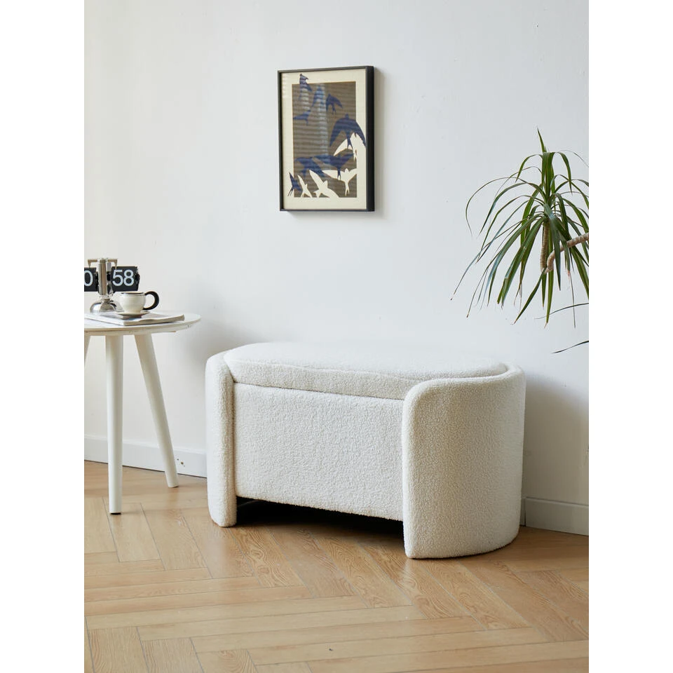 Bank Met Opbergruimte In Witte Lussen 2 Bank Met Opbergruimte In Witte Lussen - Afbeelding 2