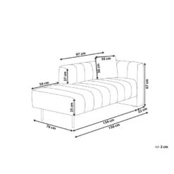 LANNILS - Chaise Longue - Beige - Rechtszijdig - Fluweel -Leenbakker Winkel f935a2814d8f41e591dbe13c4d055221