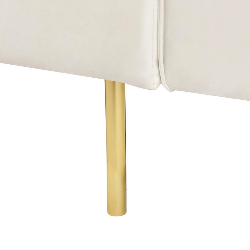 VISNES - Slaapbank 3-zits - Wit - Fluweel 12 VISNES - Slaapbank 3-zits - Wit - Fluweel - Afbeelding 12